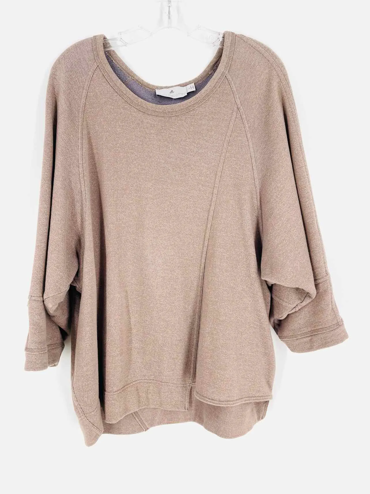 Adidas Size L Brown Asymmetrical Variegated Activewear Sweatshirt