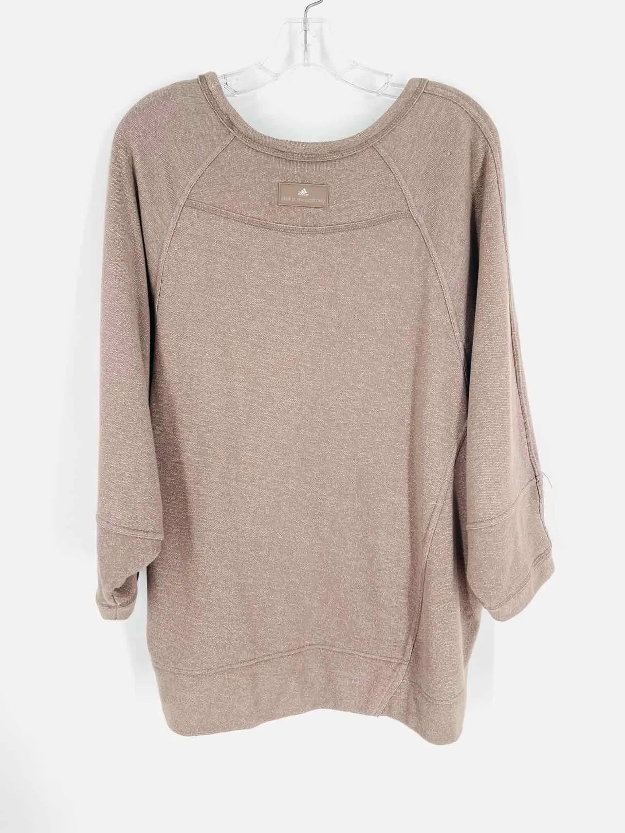 Adidas Size L Brown Asymmetrical Variegated Activewear Sweatshirt