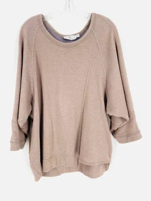 Adidas Size L Brown Asymmetrical Variegated Activewear Sweatshirt