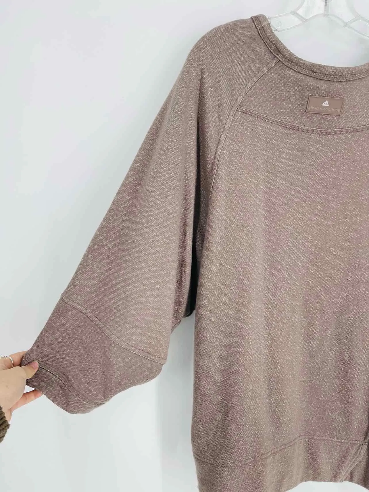 Adidas Size L Brown Asymmetrical Variegated Activewear Sweatshirt
