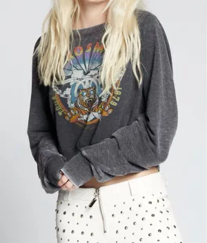 Aerosmith 1979 Tour Crop Sweatshirt In Black