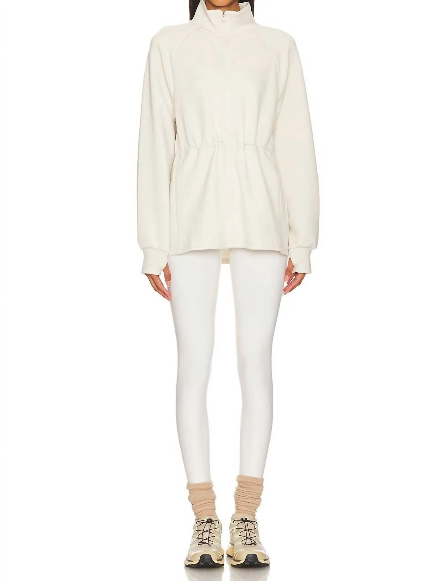 Alisa Zip Through Midlayer Sweater In Rainy Day