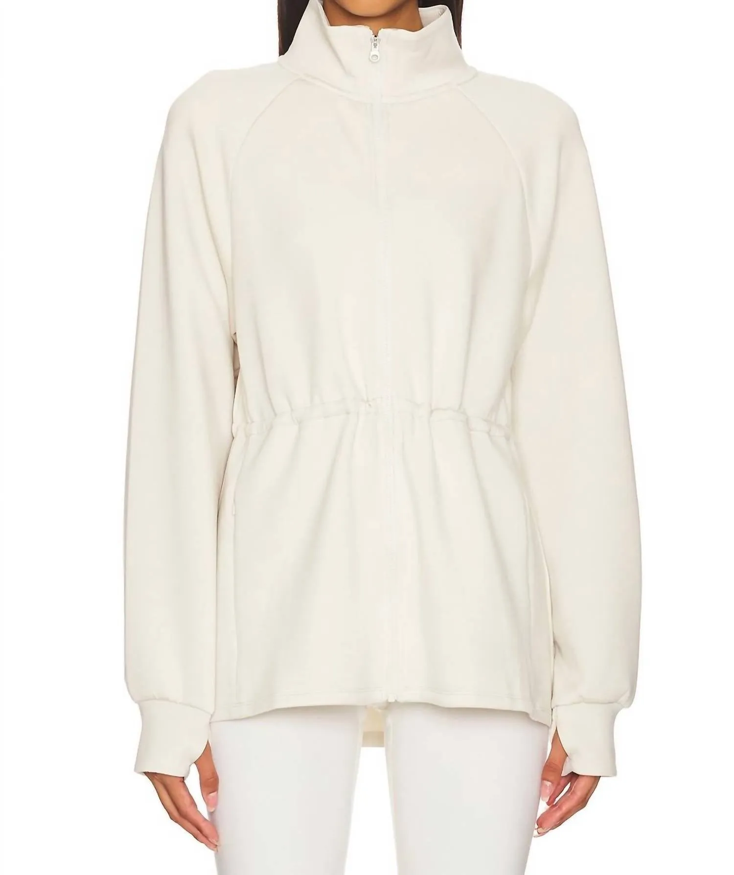 Alisa Zip Through Midlayer Sweater In Rainy Day