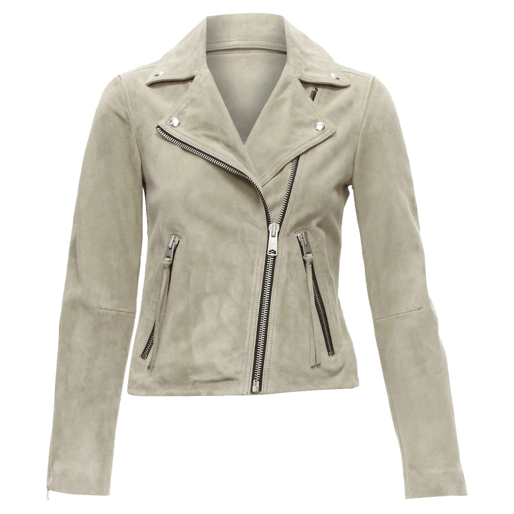 All Saints Dalby goat suede hardware classic biker jacket