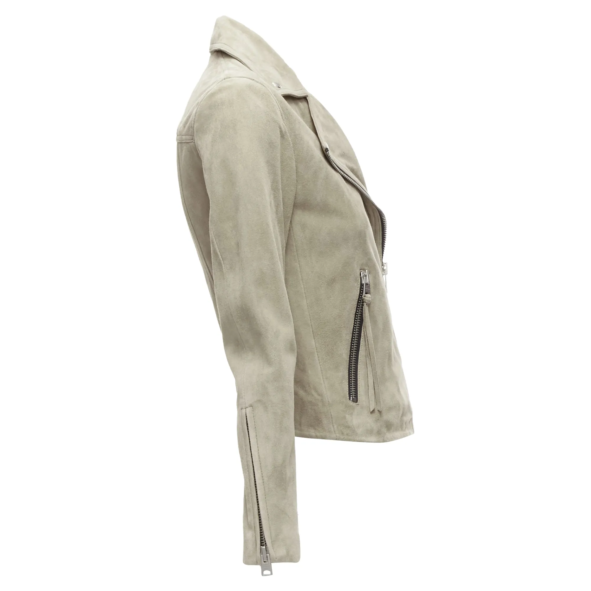 All Saints Dalby goat suede hardware classic biker jacket