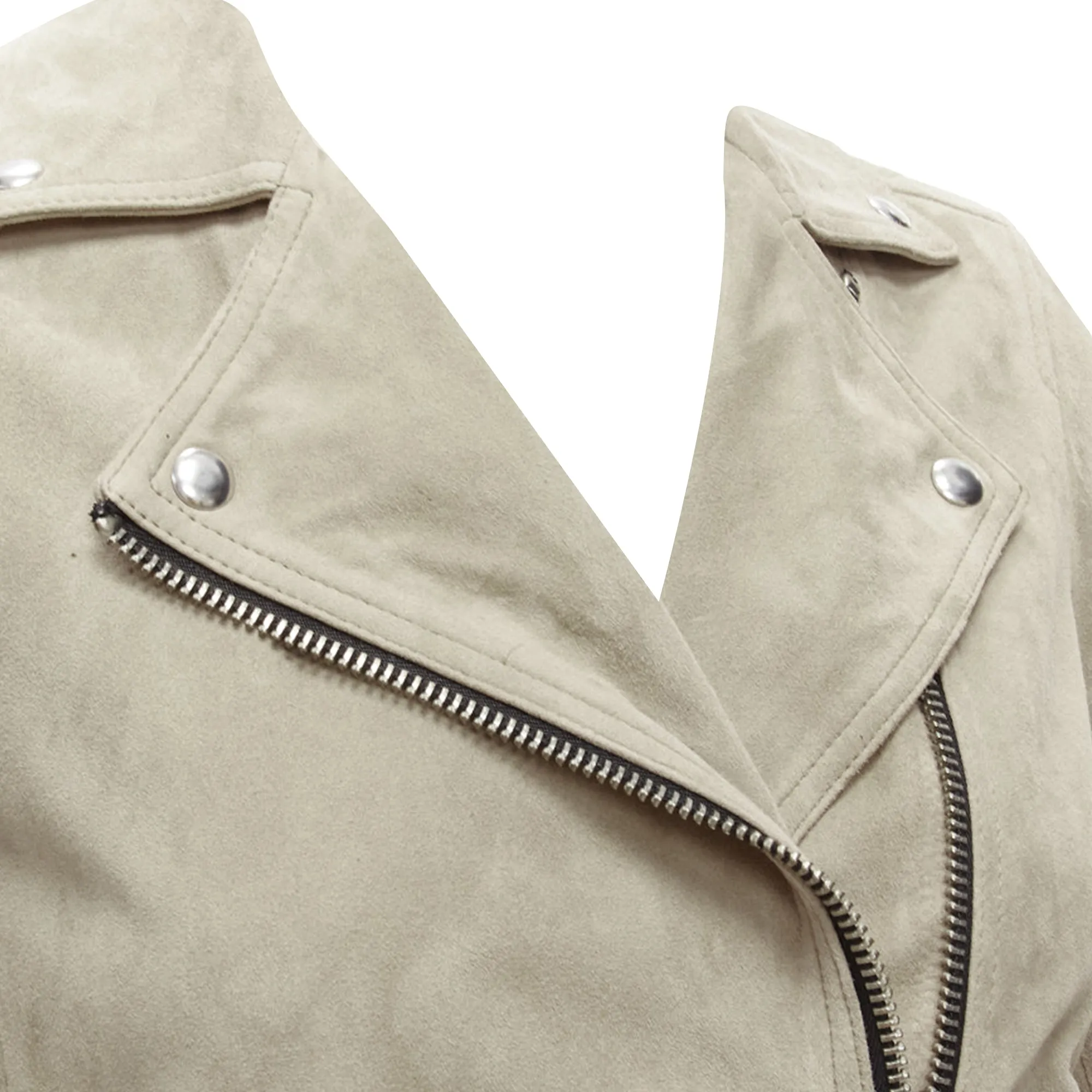 All Saints Dalby goat suede hardware classic biker jacket