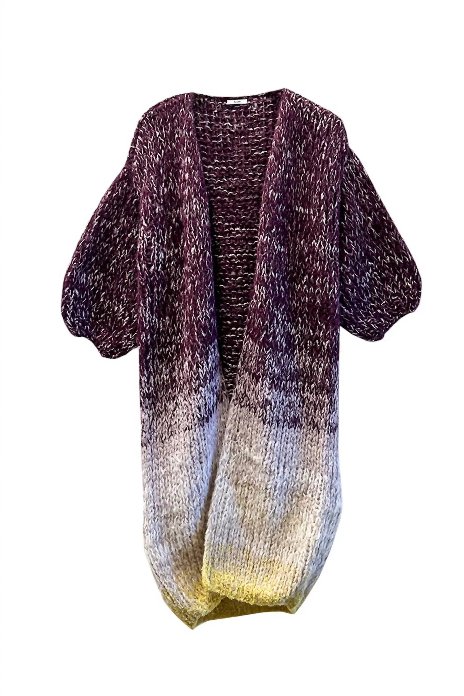 Alpaca Ombre Coat In Aubergine