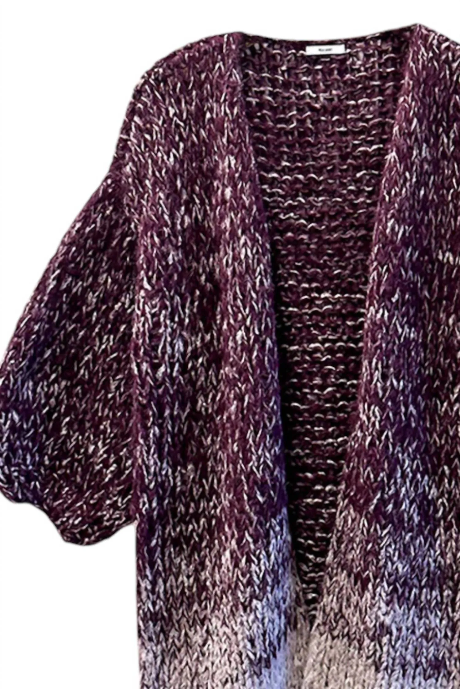 Alpaca Ombre Coat In Aubergine