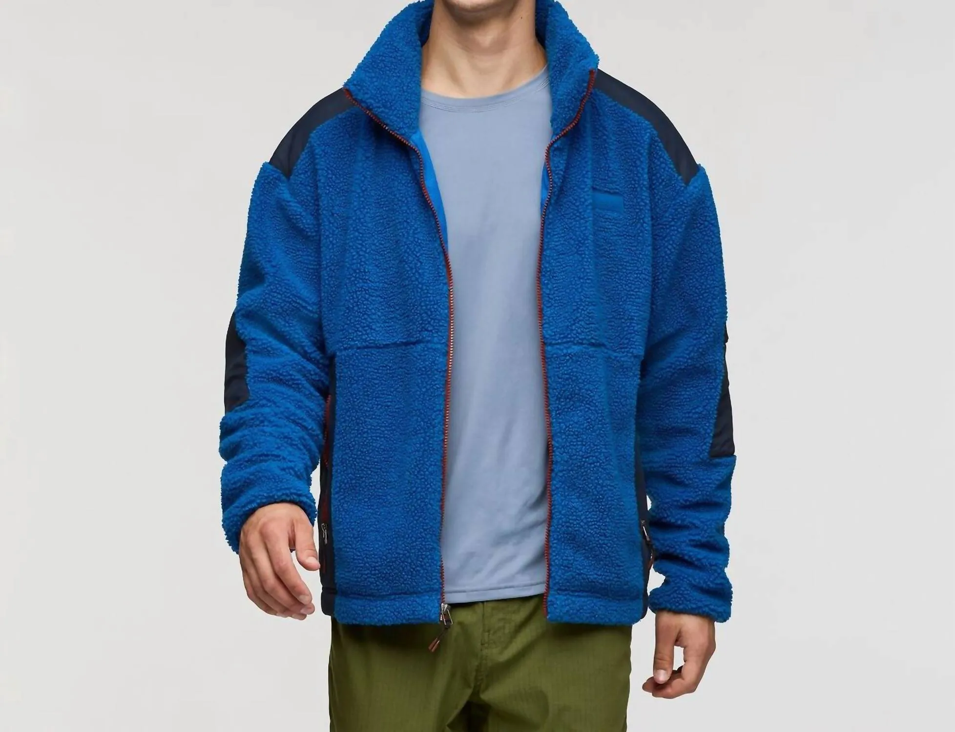 Bacano Fleece Jacket In Atlantic & Carbon
