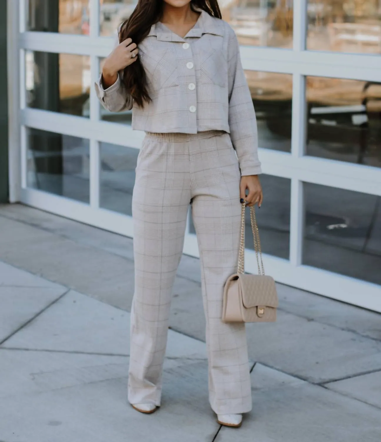 Be Confident Plaid Set - Jacket In Neutral