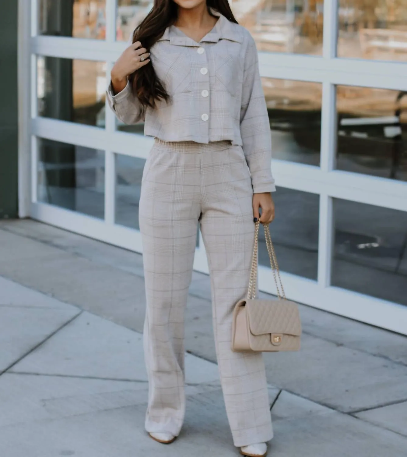 Be Confident Plaid Set - Jacket In Neutral