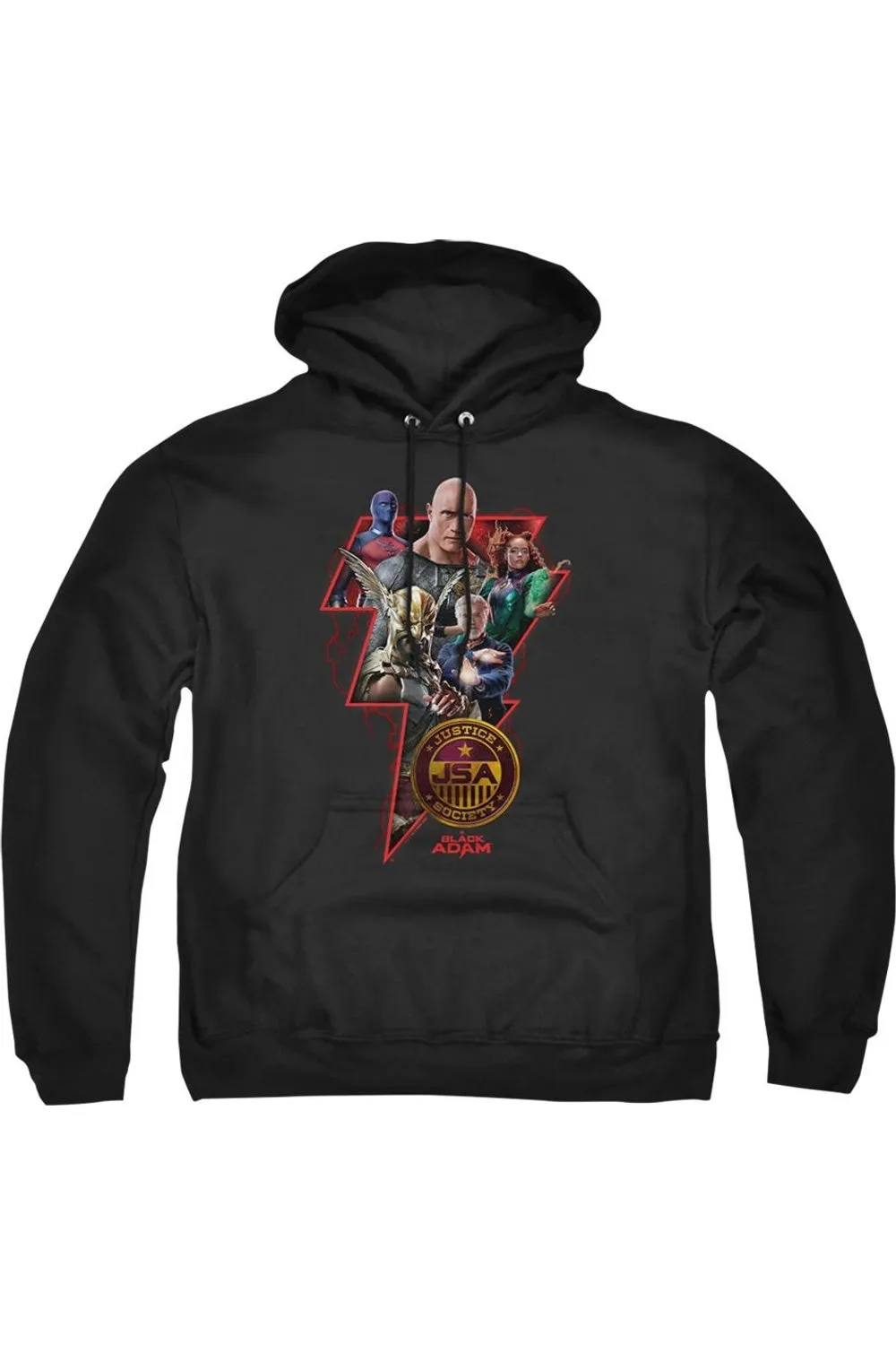 Black Adam Black Adam Character Bolt Adult Pull Over Hoodie / Hooded Sweatshirt