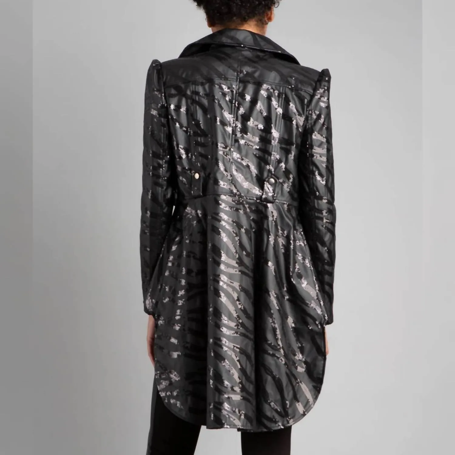 Bling Bling Zebra Hi Low Jacket In Black