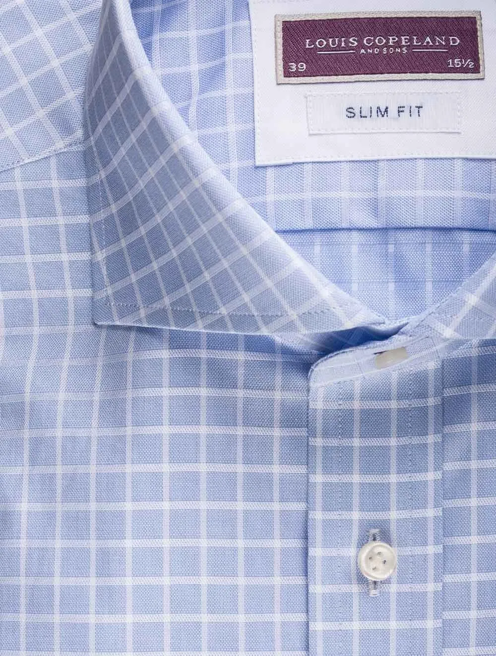 Blue Box Check Slim Fit Shirt Blue/slim
