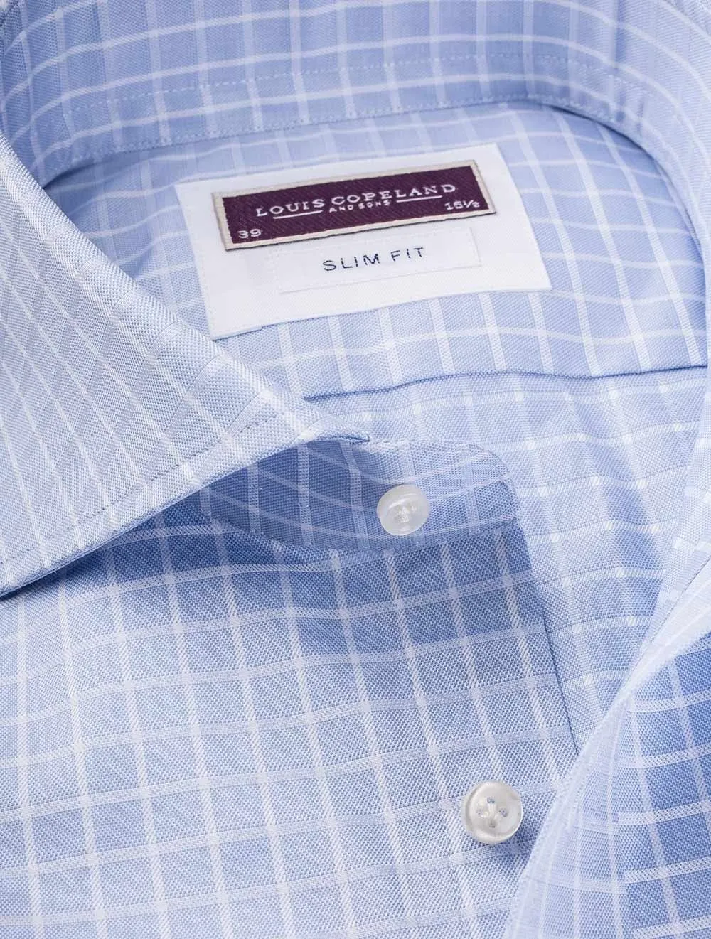 Blue Box Check Slim Fit Shirt Blue/slim
