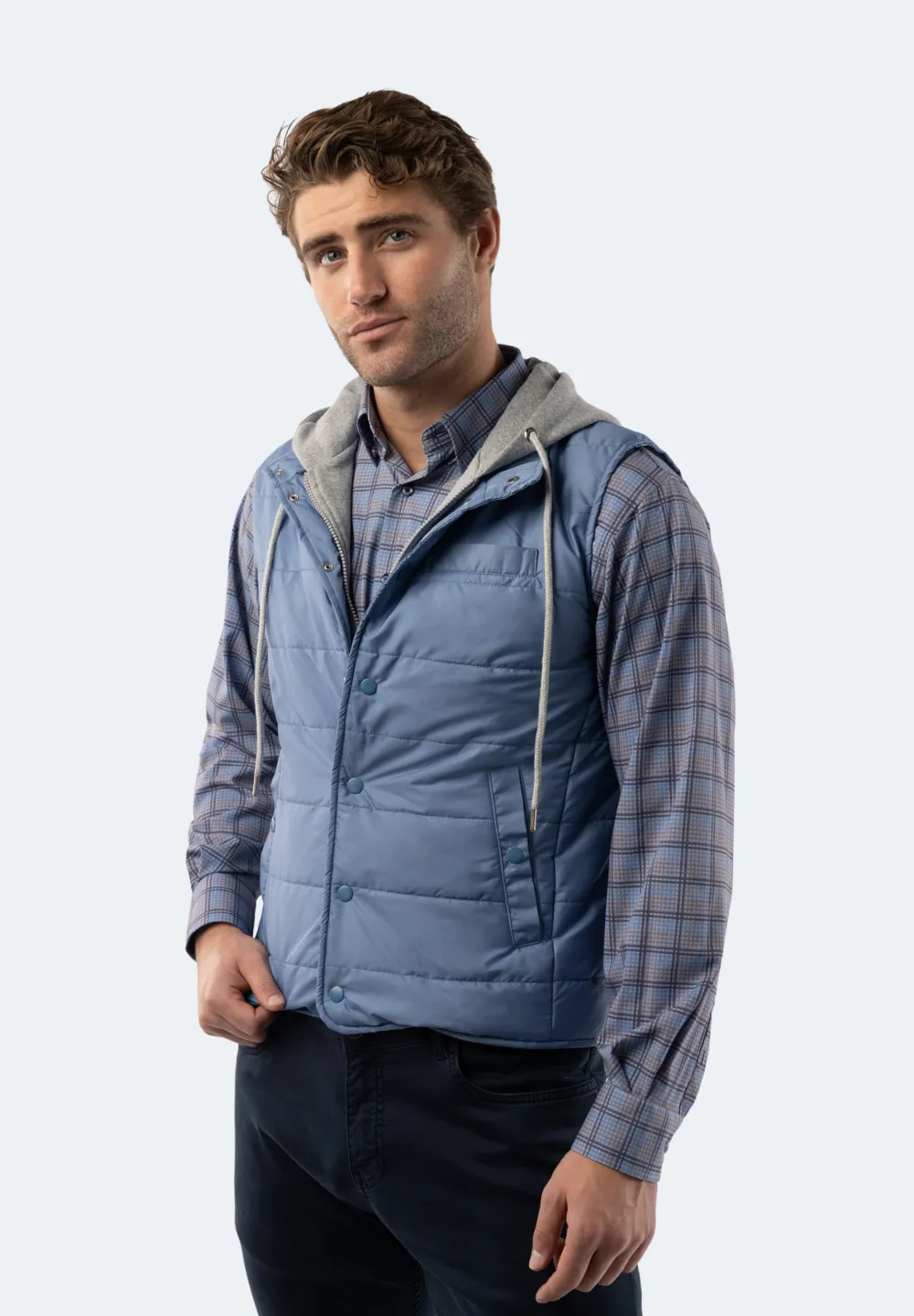 Blue Hooded Vest