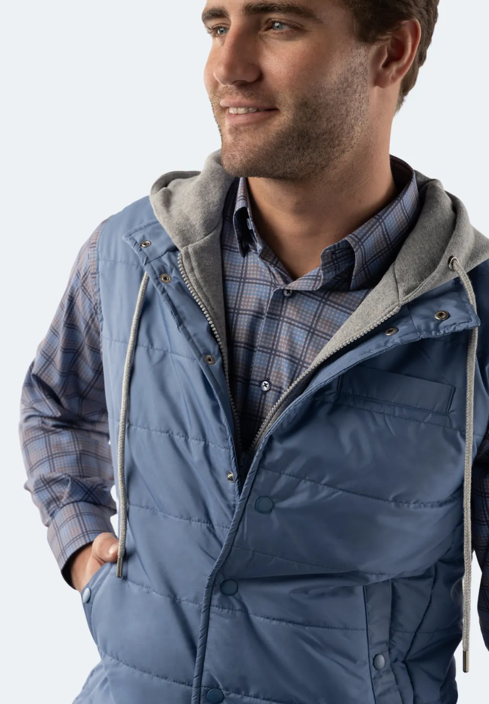 Blue Hooded Vest