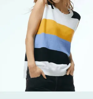 Bold Stripe Vest In Wildgrdn