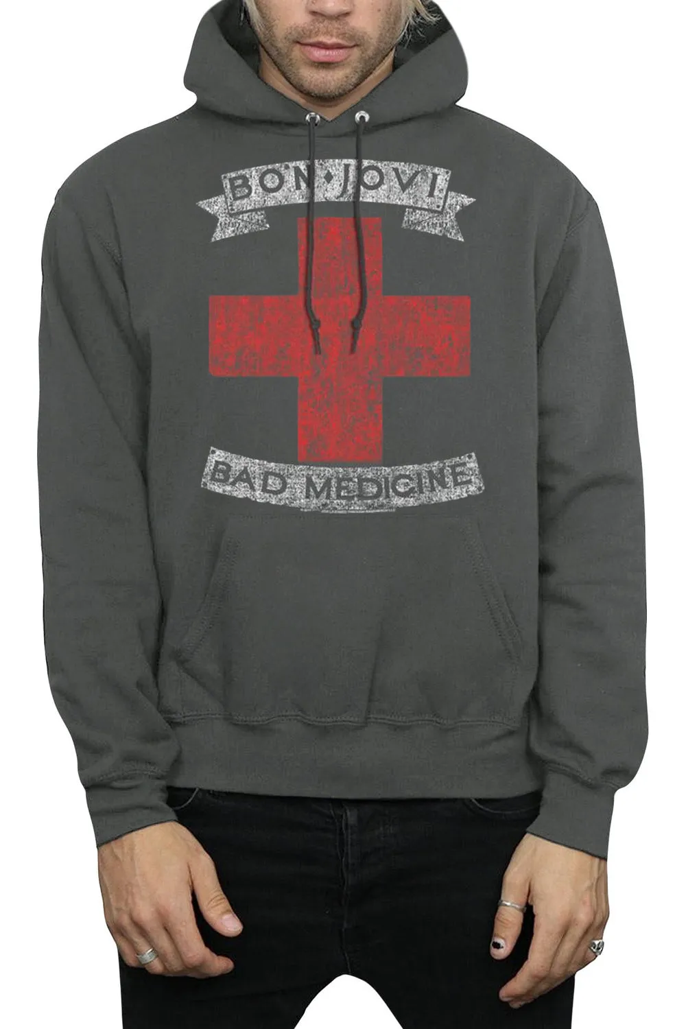 Bon Jovi Bad Medicine Adult Pull Over Hoodie