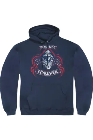 Bon Jovi Forever Skull Adult Pull Over Hoodie
