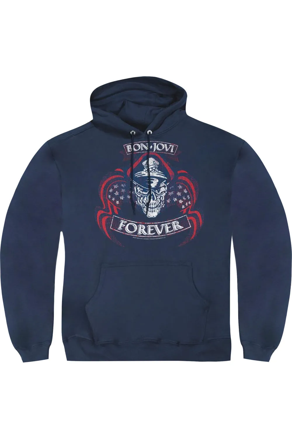 Bon Jovi Forever Skull Adult Pull Over Hoodie