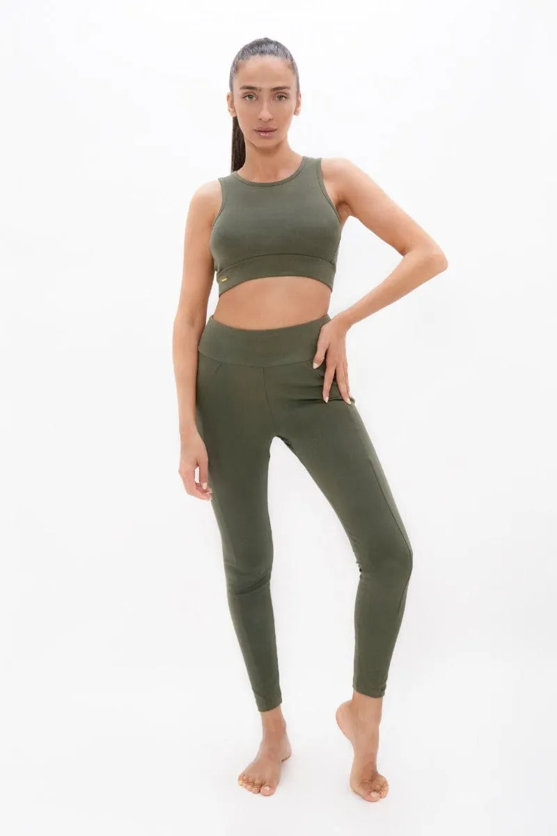 Boston PYRATEX® Open Back Bra Top | Green Ash