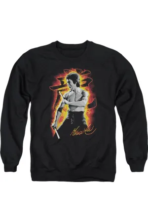 Bruce Lee Dragon Fire Adult Crewneck Sweatshirt