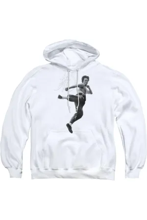 Bruce Lee Flying Kick Adult Pull Over Hoodie
