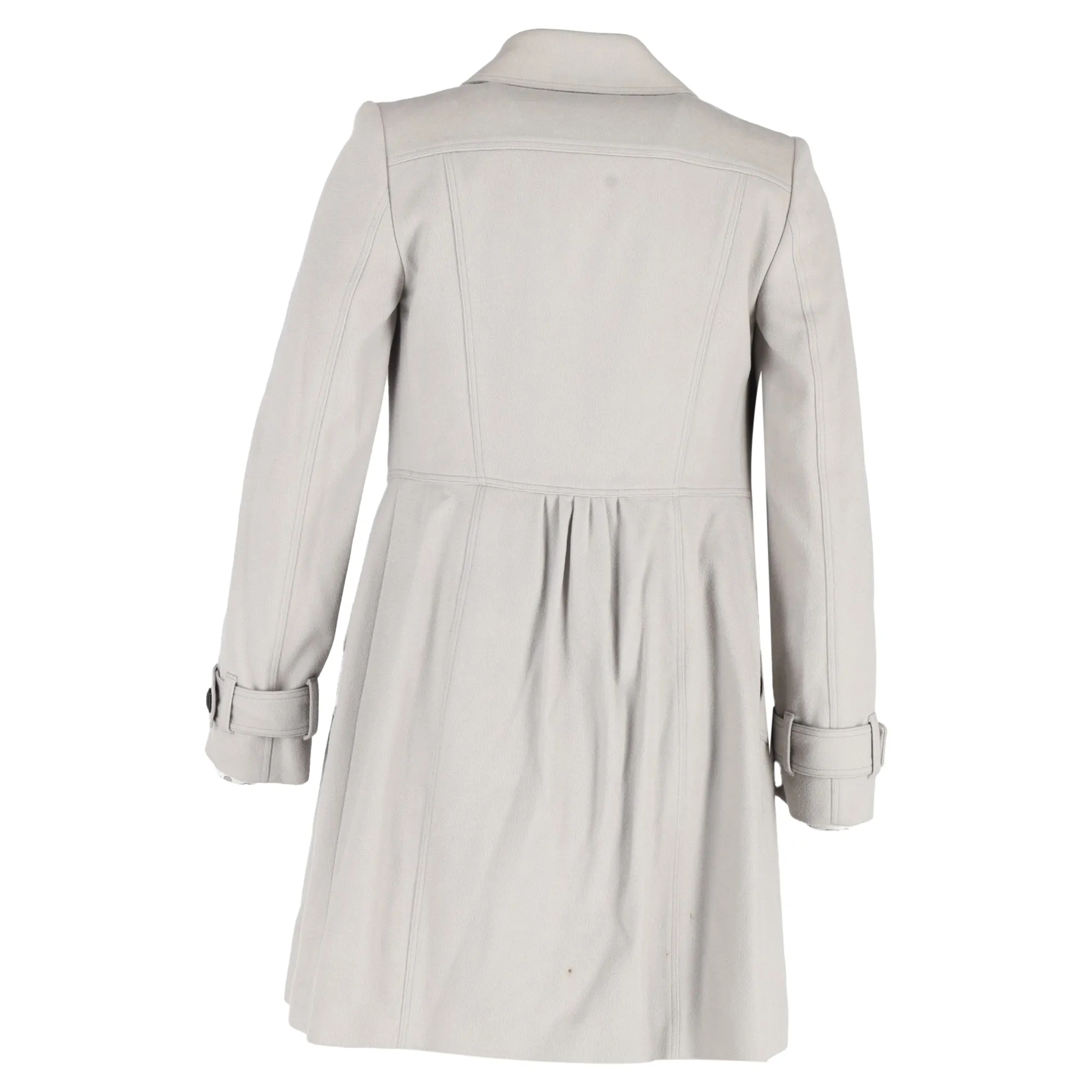 Burberry Double Breasted Trench Jacket in Grey Cotton