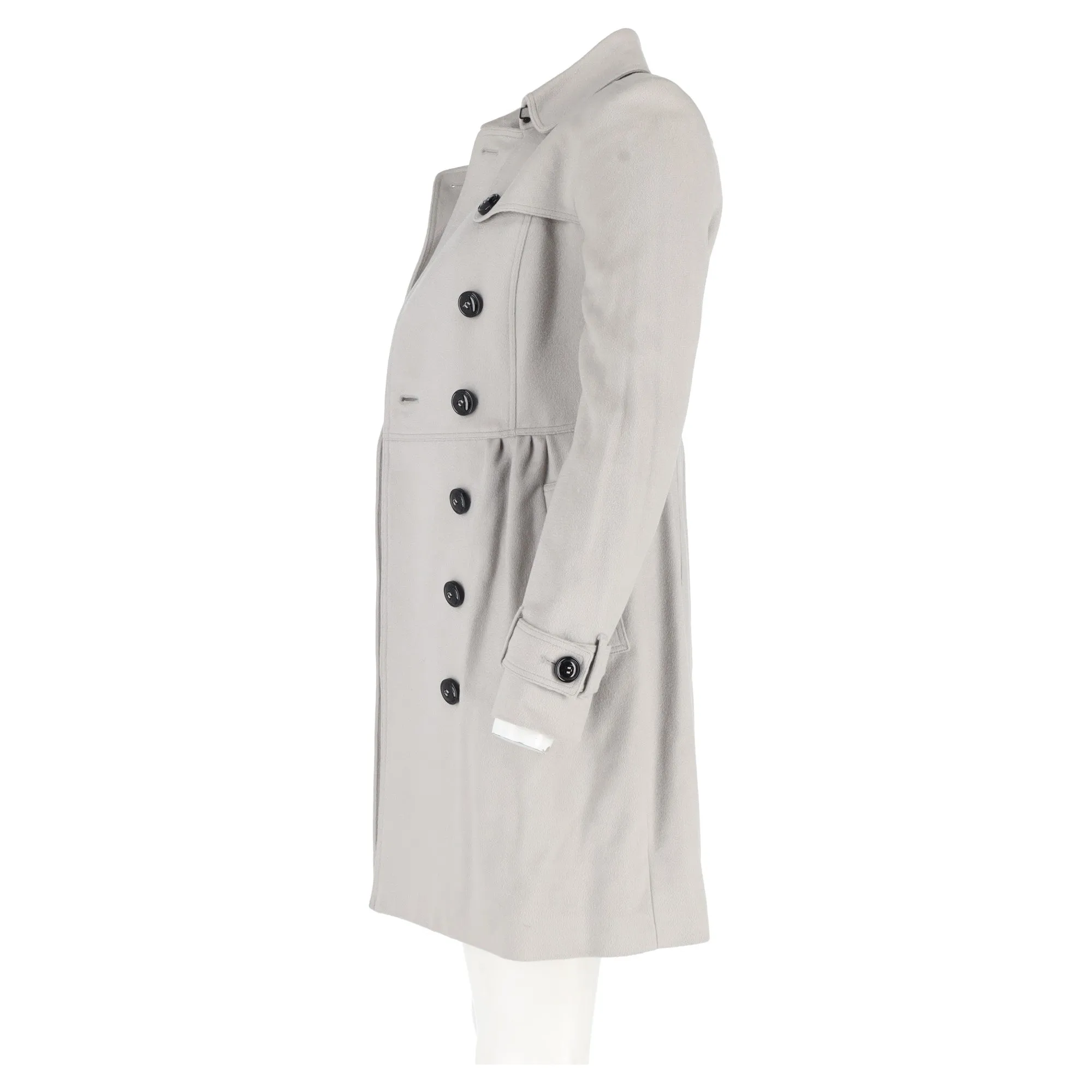 Burberry Double Breasted Trench Jacket in Grey Cotton