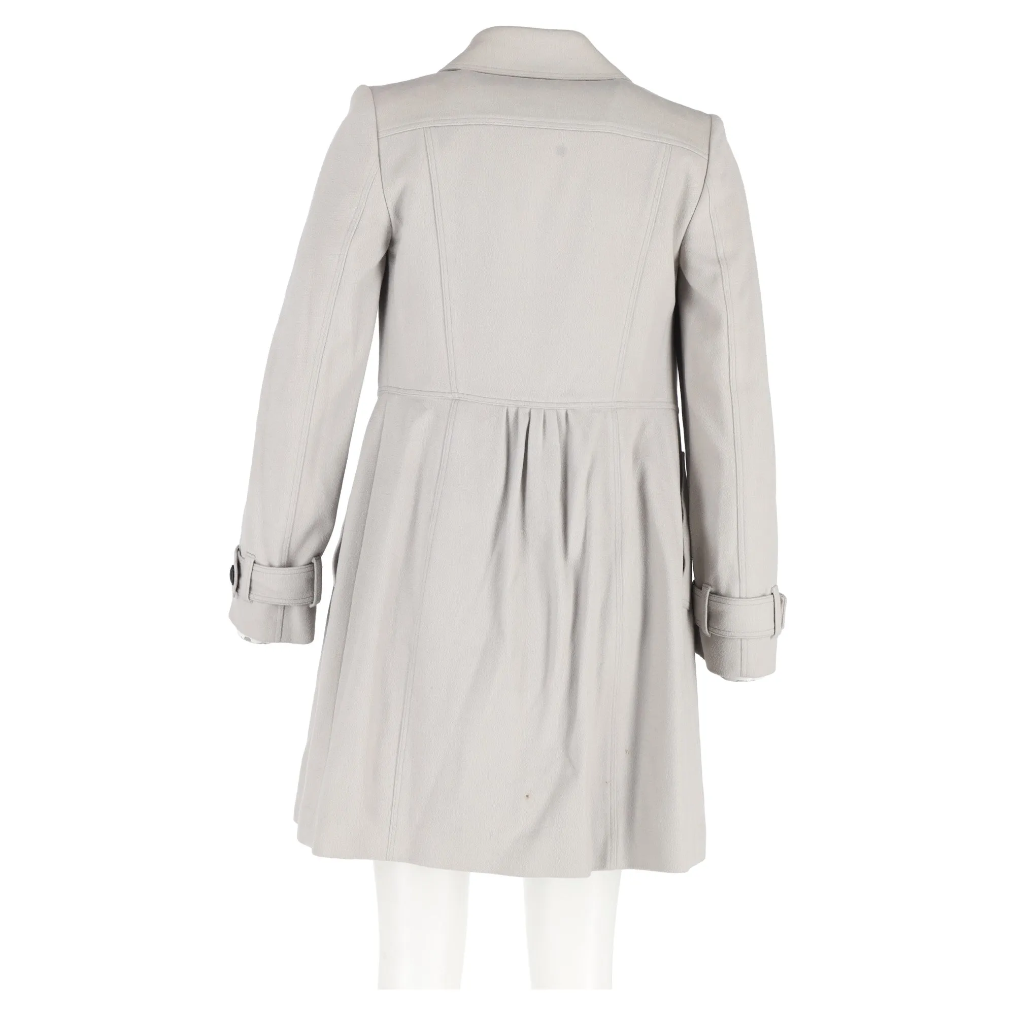 Burberry Double Breasted Trench Jacket in Grey Cotton