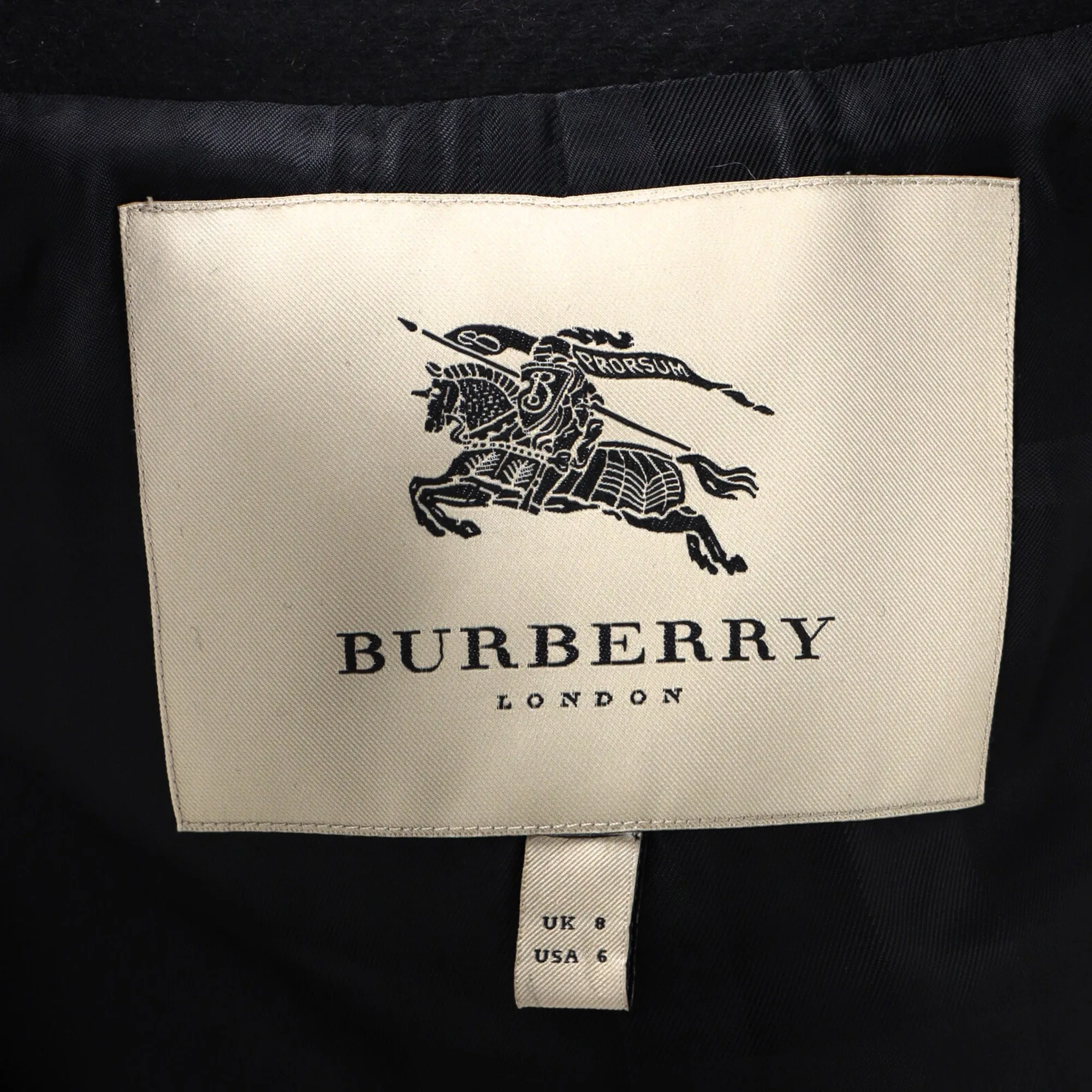 Burberry London Double-Breasted Peacoat in Black Wool