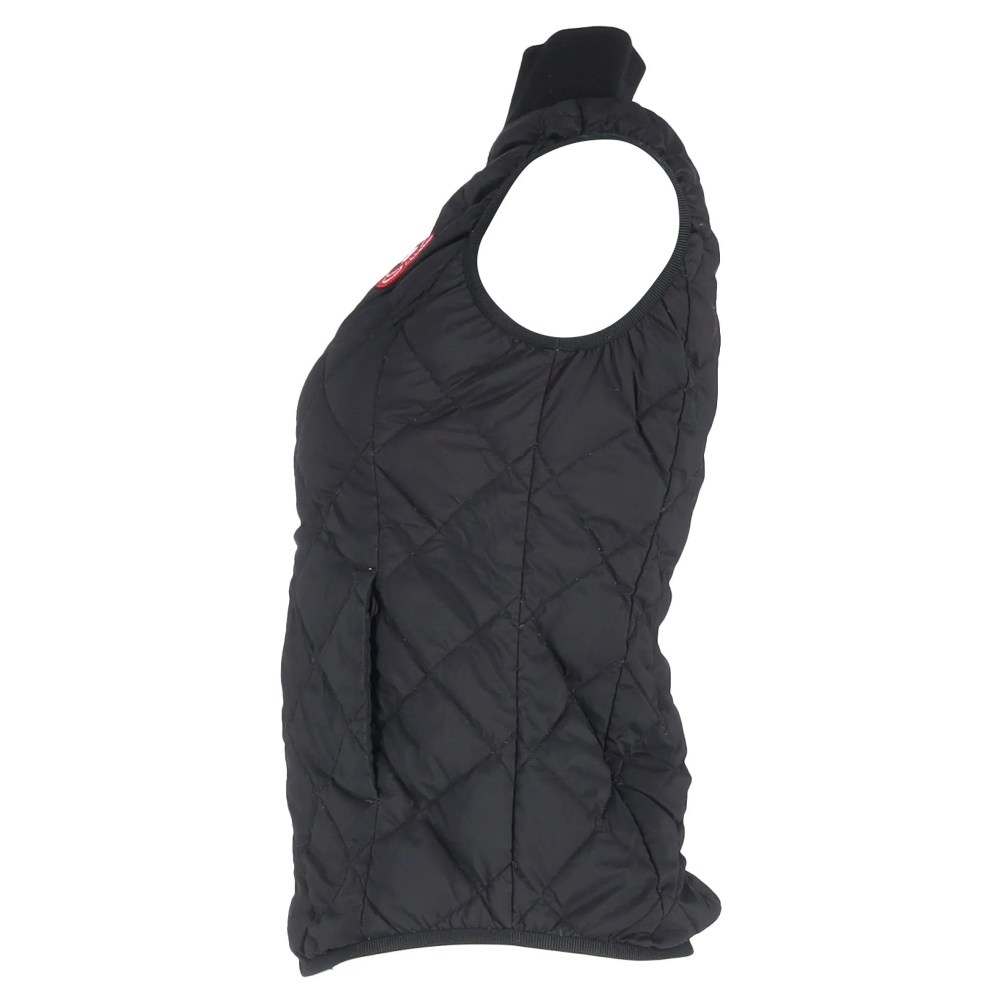 Canada Goose Logo Patch Down Vest Jacket in Black Polyamide