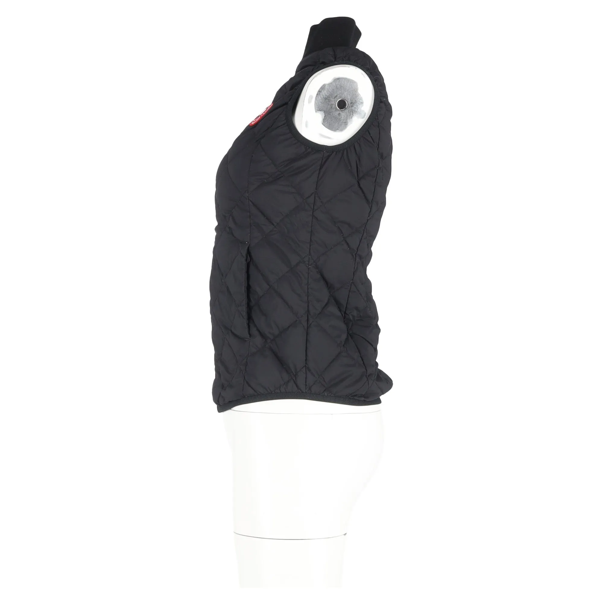 Canada Goose Logo Patch Down Vest Jacket in Black Polyamide