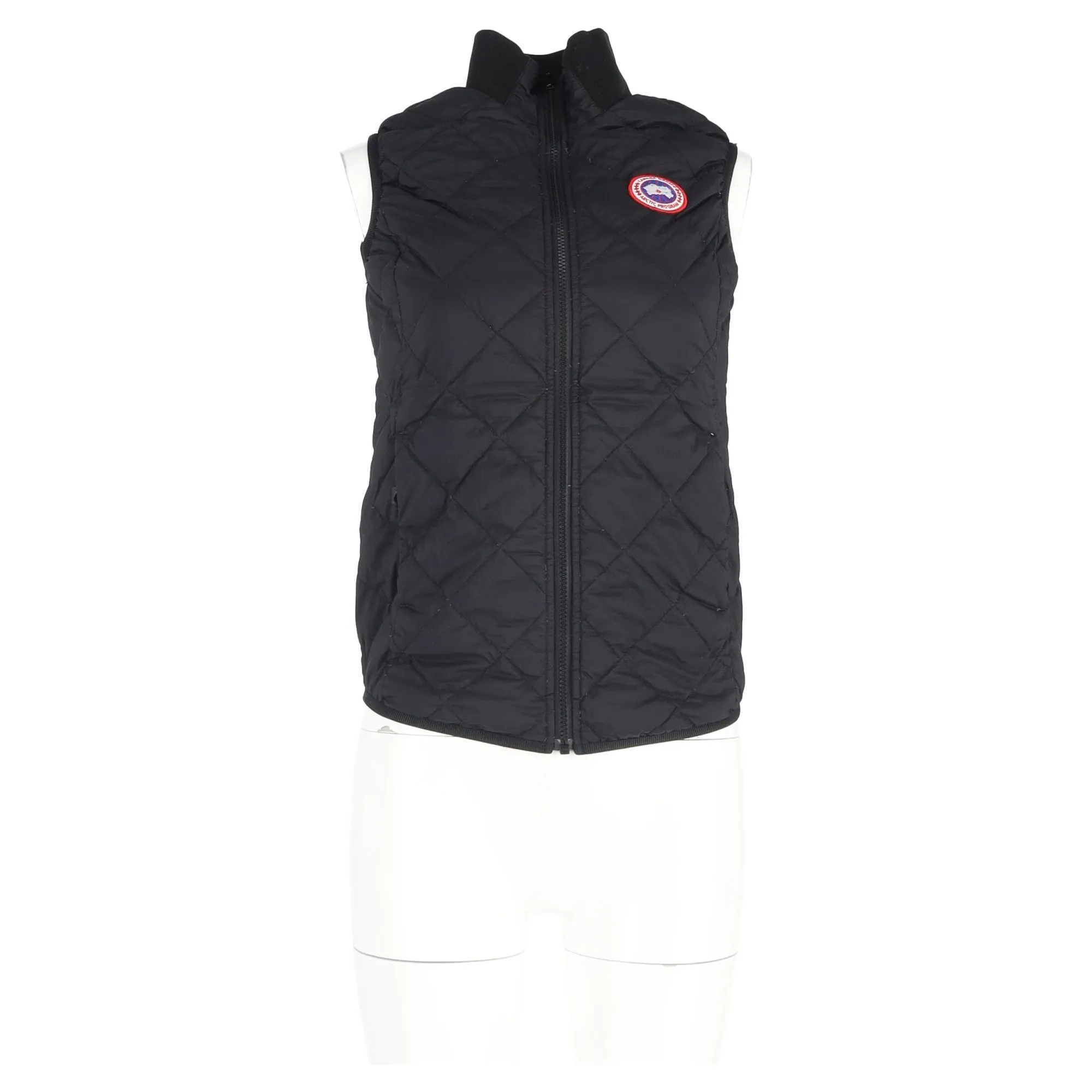 Canada Goose Logo Patch Down Vest Jacket in Black Polyamide