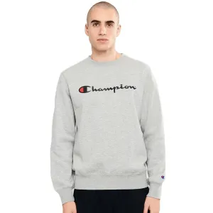 CHAMPION MEN'S SCRIPT OXFORD GREY CREW SWEATSHIRT