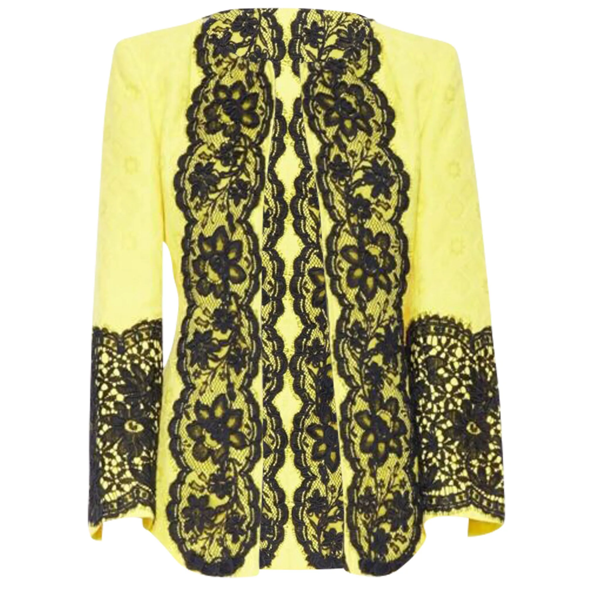 Christian Lacroix cotton floral jacquard lace padded jacket