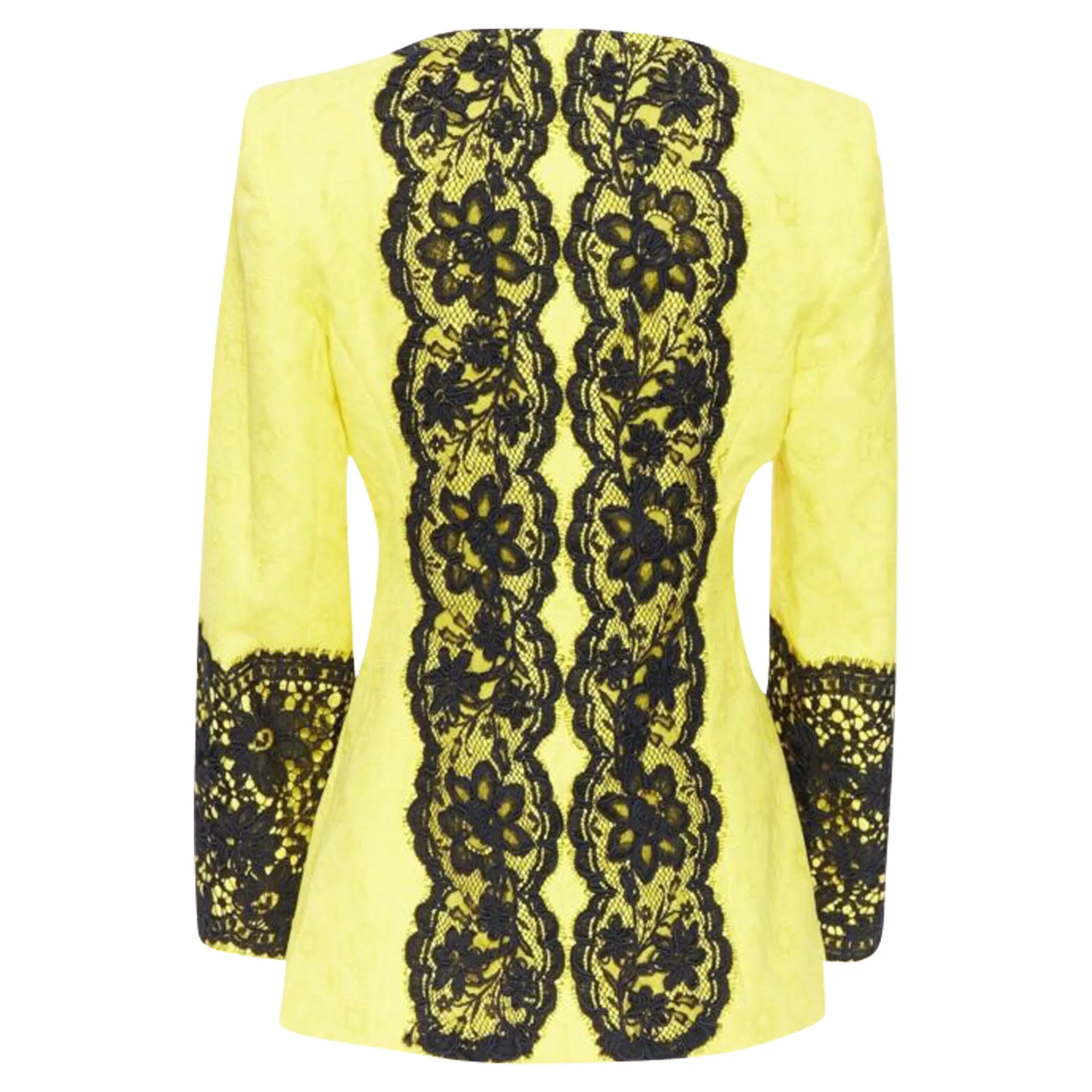 Christian Lacroix cotton floral jacquard lace padded jacket