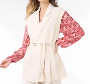 City Twill Gilet In Sand