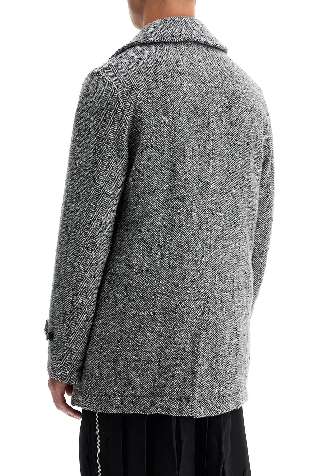 Comme Des Garcons  Men's Herringbone Wool Caban