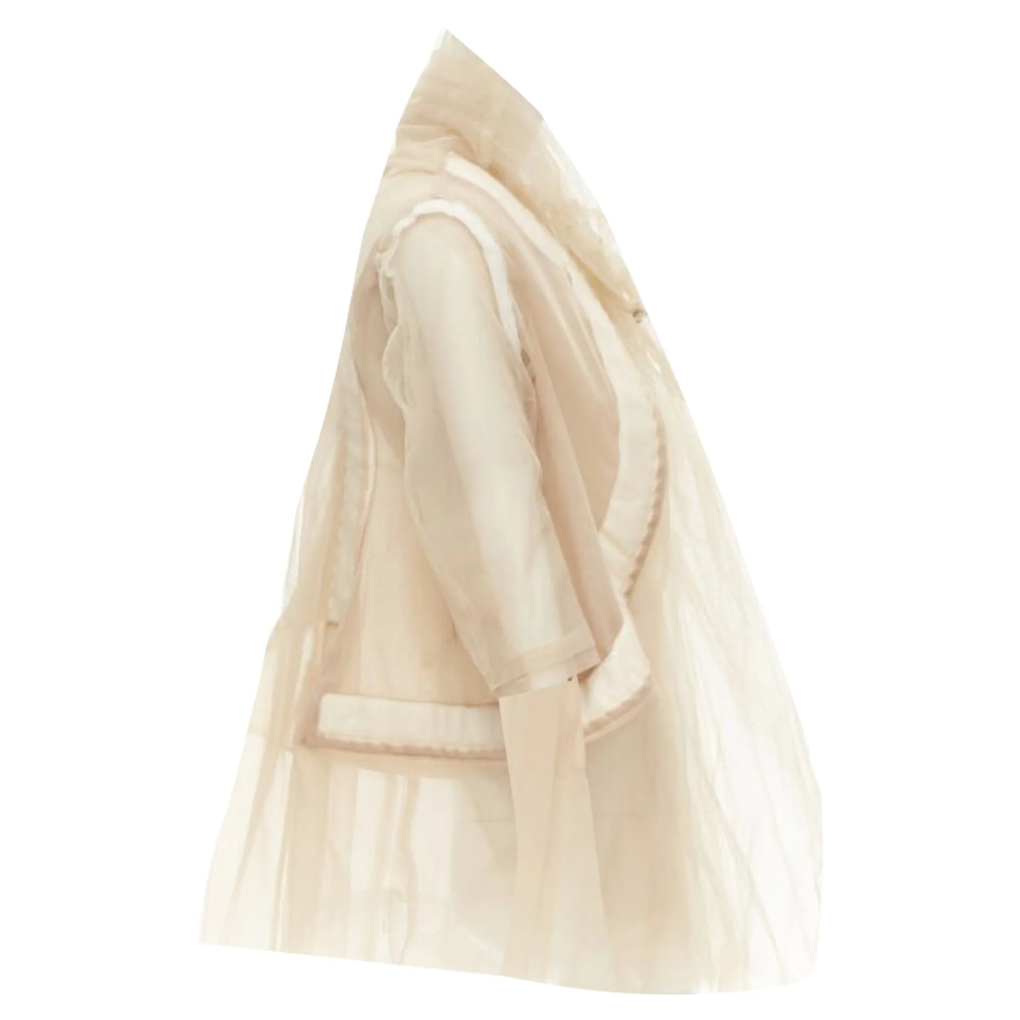 Comme Des Garcons nude deconstructed inside out tulle jacket