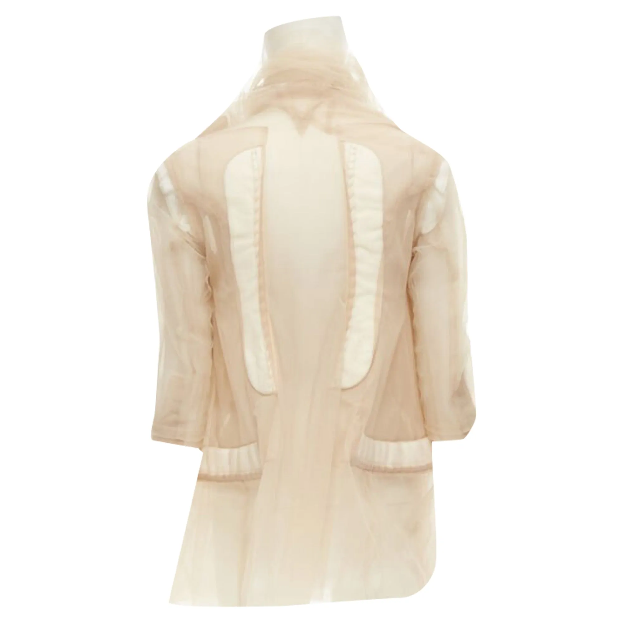 Comme Des Garcons nude deconstructed inside out tulle jacket