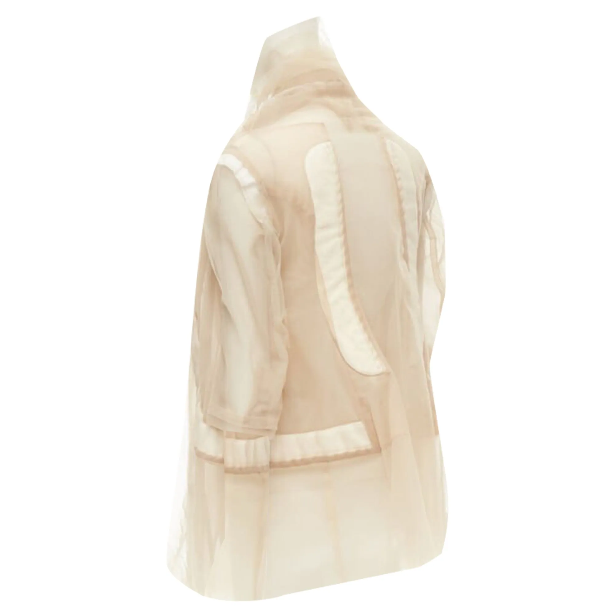 Comme Des Garcons nude deconstructed inside out tulle jacket