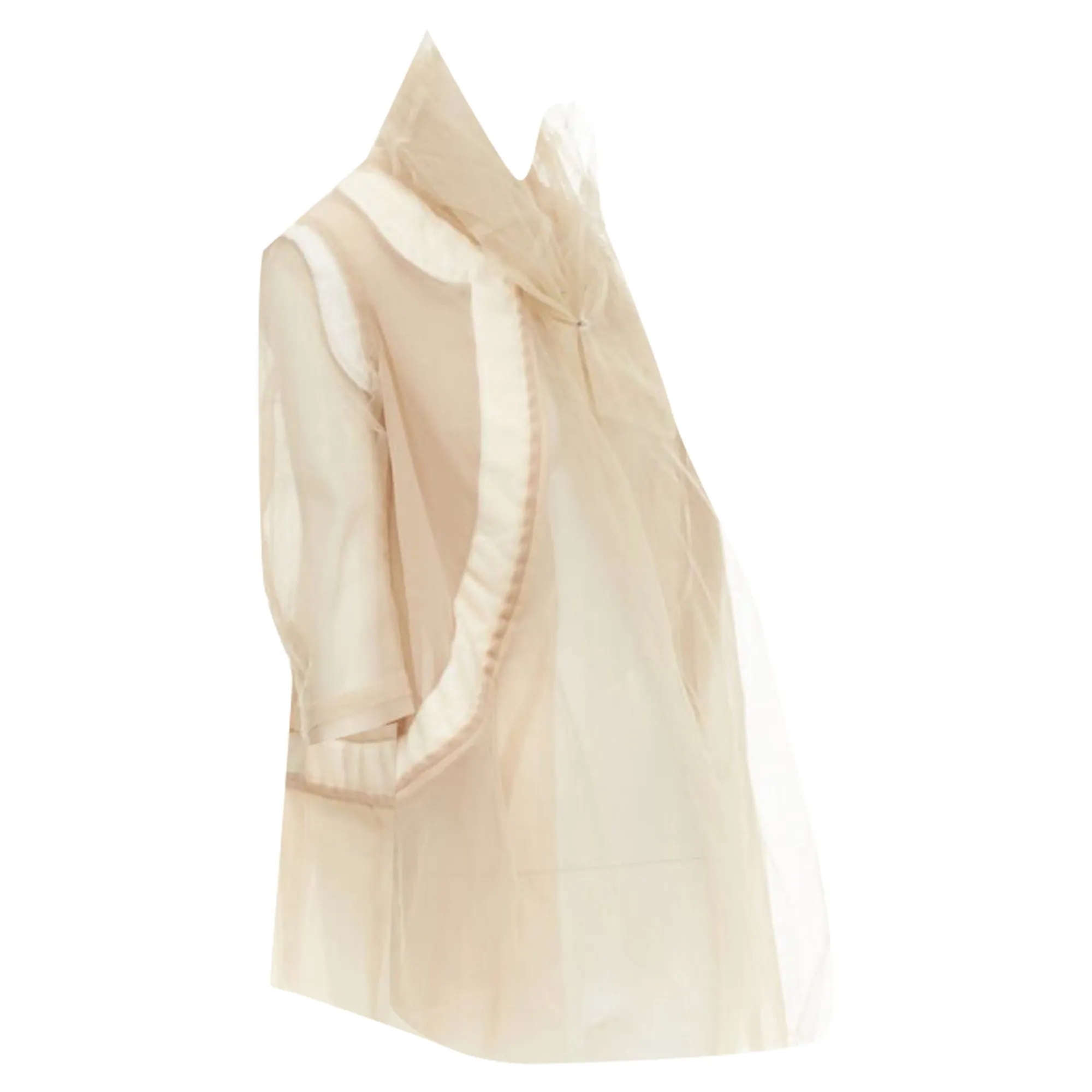 Comme Des Garcons nude deconstructed inside out tulle jacket