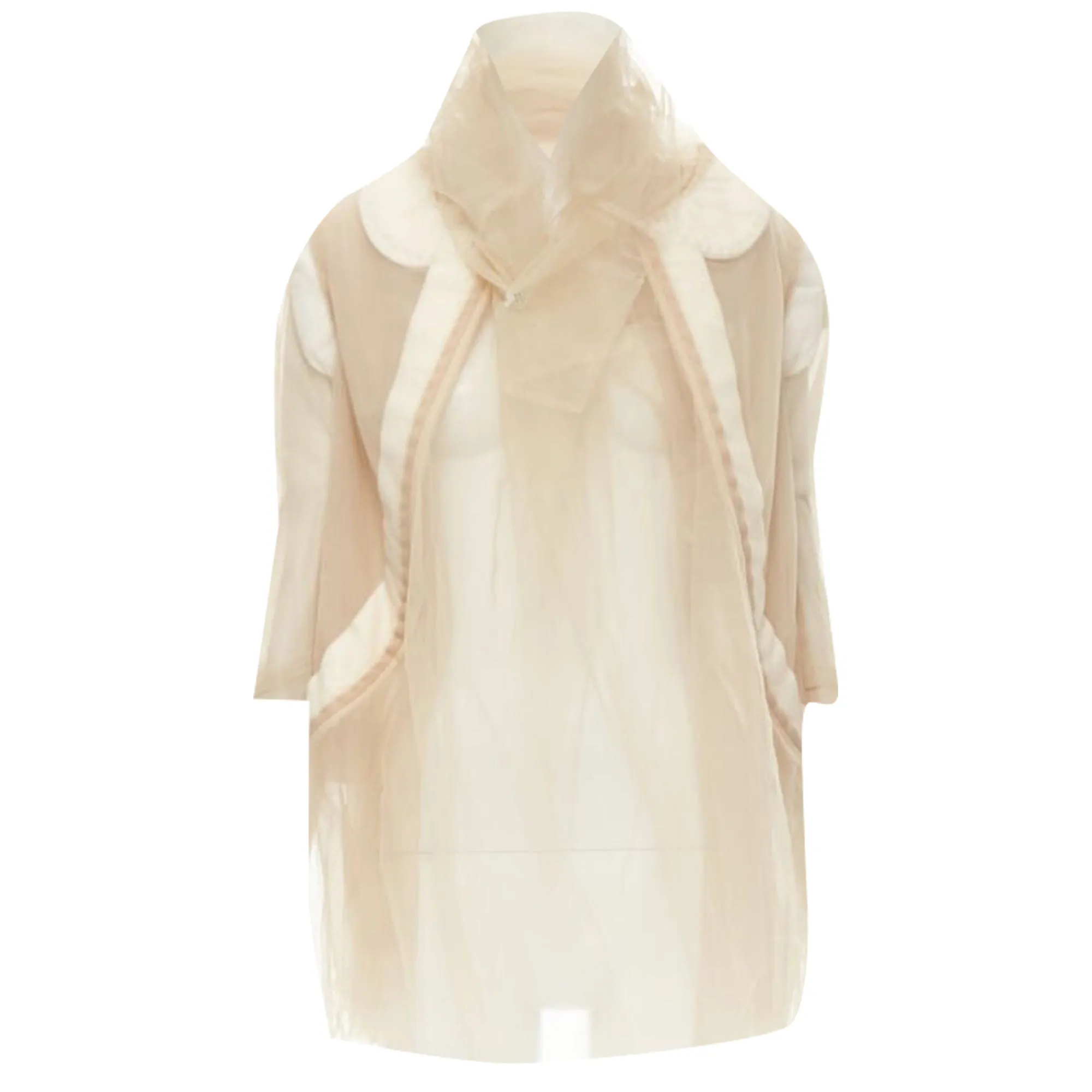 Comme Des Garcons nude deconstructed inside out tulle jacket