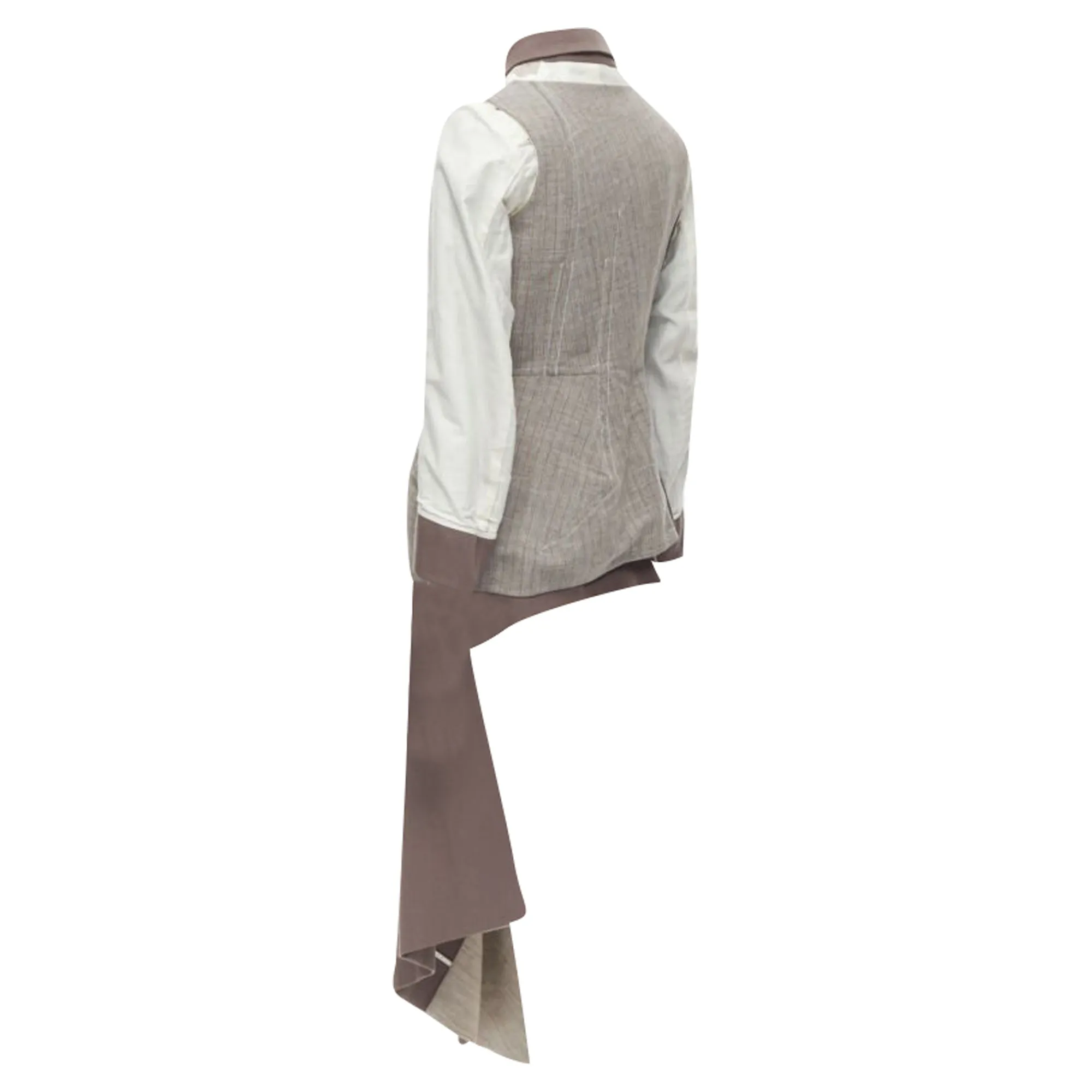 Comme Des Garcons patchwork inside out jacket skirt