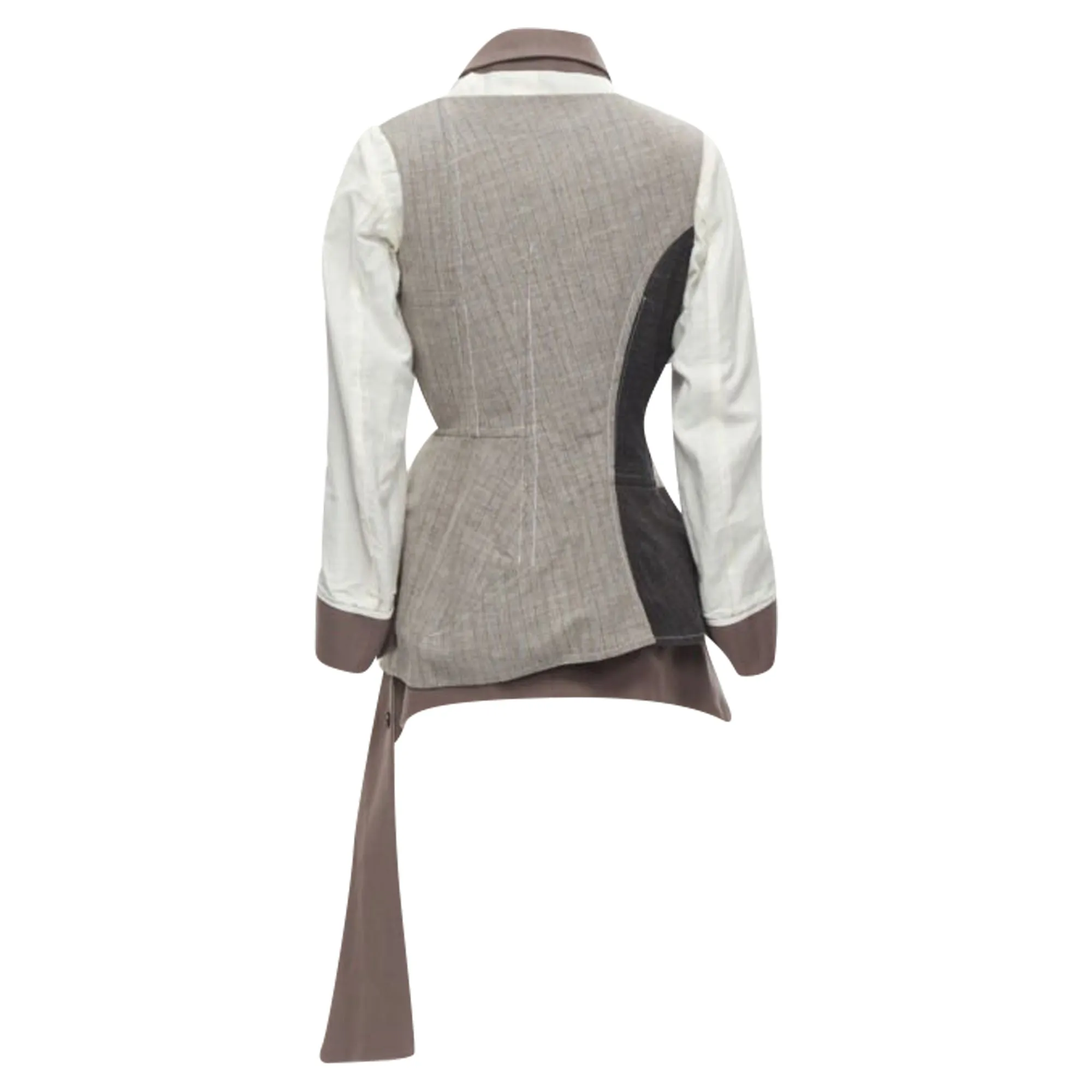 Comme Des Garcons patchwork inside out jacket skirt