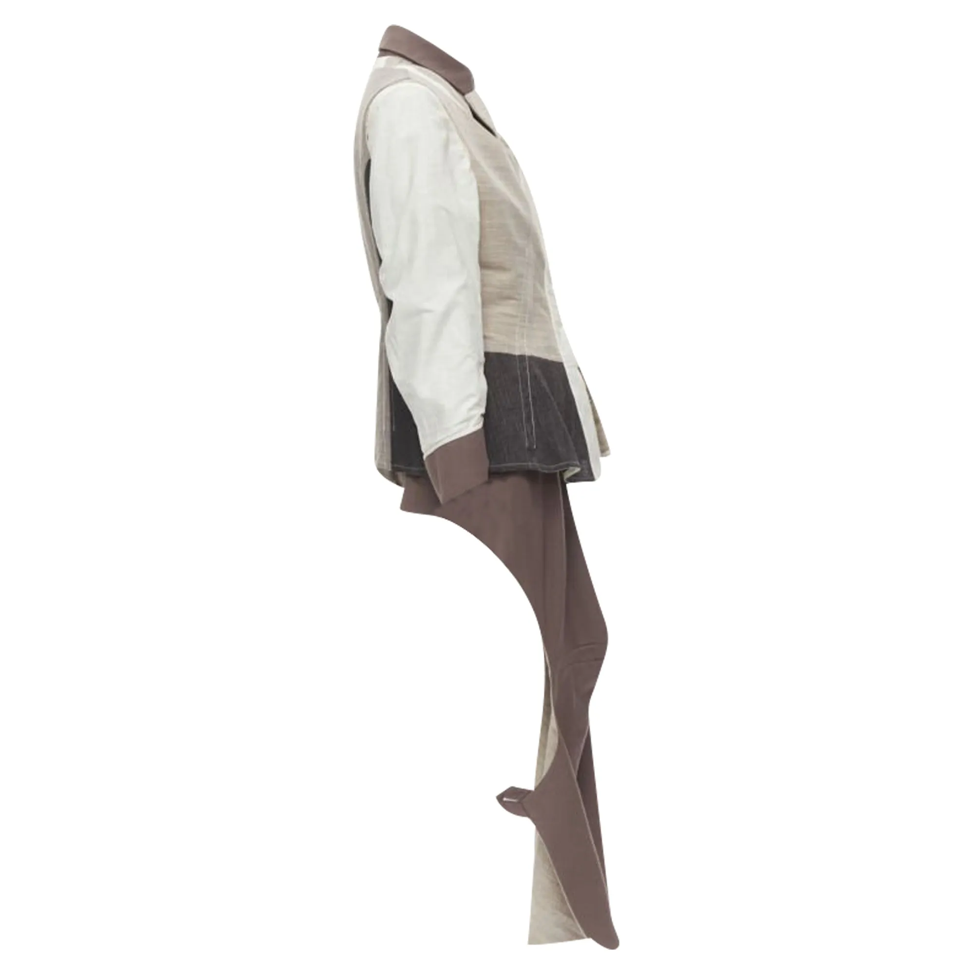Comme Des Garcons patchwork inside out jacket skirt