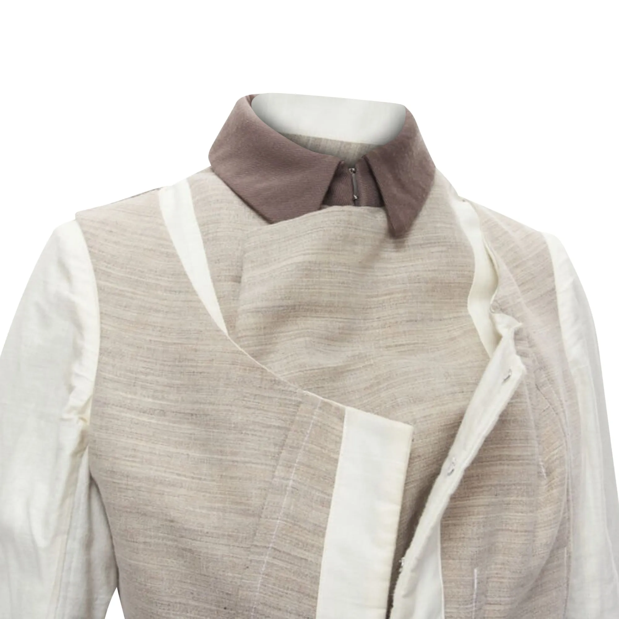 Comme Des Garcons patchwork inside out jacket skirt