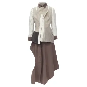 Comme Des Garcons patchwork inside out jacket skirt